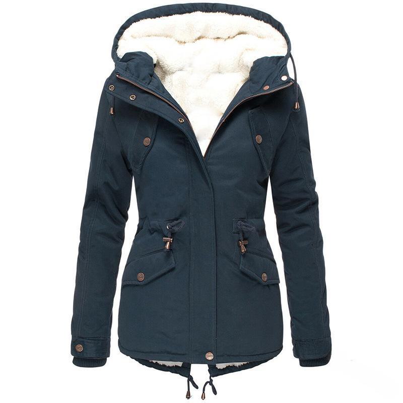Winter Hot Sale: Women's Hooded Slimming Plus Velvet Thick Cotton Coat