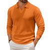 Men's Casual Collared Long-Sleeve Knit Base Layer Top