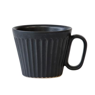 Wired Beans Kasama Ware Shinogi Black for a Lifetime Companion Mug, 240ml, Matte,