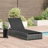 Grey Sun Lounger 200.5 X 70 X 75 Cm Poly Rattan