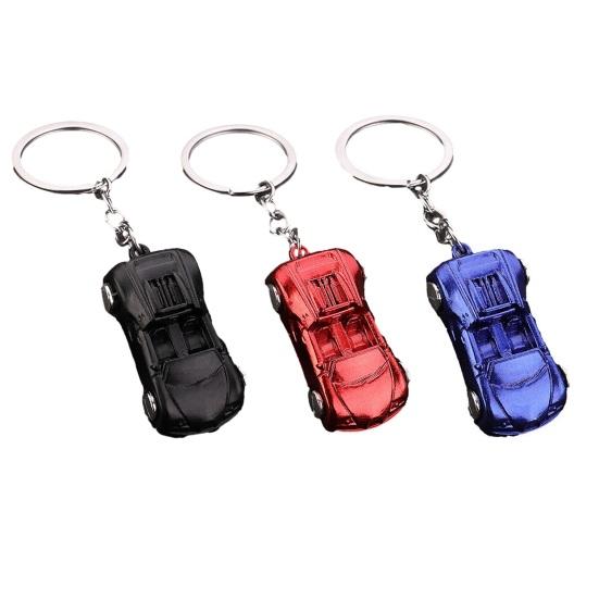 Keychain with Car Model Pendant Design Durable Alloy Car Shape Keyring Easy Carry Bag Charms for Car Fans