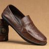 Handmade Shoes Genuine Leather Men Casual Shoes Versatile Leather One Foot Soft Soled Bean Leather Shoes Top Layer Cowhide