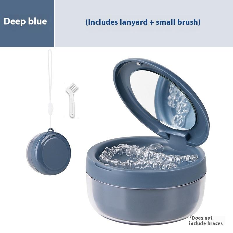 Double Layer Retainer Braces Storage Box Soaking Invisible Teeth Denture Cleaning Tooth Portable Storage Case