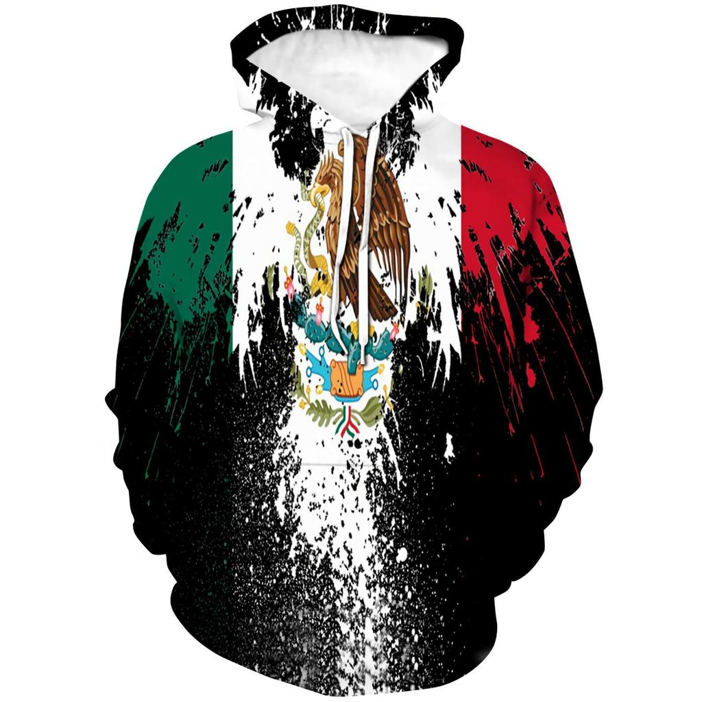 2026 European and American New Men's Sweater Mexican logo3D Digital Printing Hooded Sweater Is Sent On Behalf of Others.