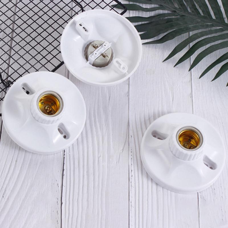 E27 Led Light Bulb Holder Round Socket Base Hanging Lamp Socket Base 6A220V-250V