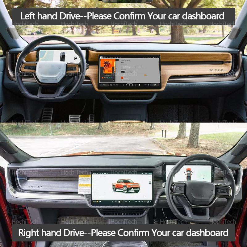 Zkfan8 Armaturenbrett Sonnenschutz Abdeckung Matte Pad Anti-UV Rutschfester Teppich für Rivian R1T R1S 2021 2022 2023 2024 2025 Auto Fußmatten Zubehör