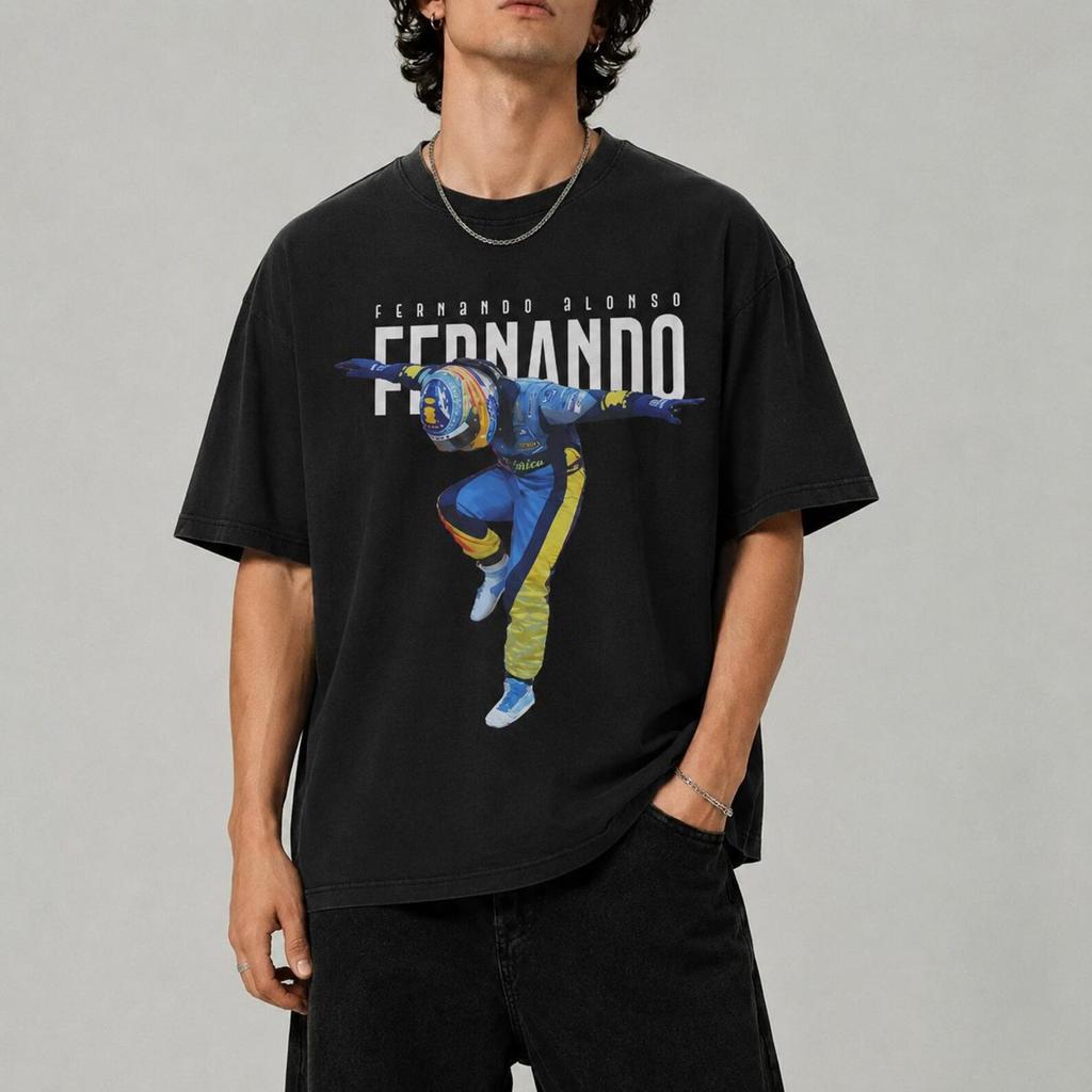 Fernando Alonso T-Shirt, Formula 1 Racing Tee, Motorsport Fan Gift, Graphic Casual Top, Popular F1 Driver Apparel, Unisex Sportswear