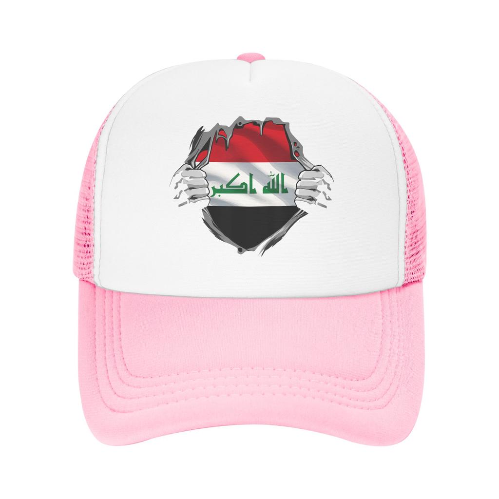 Iraq Flag Proud Iraqi Mesh Baseball Cap Unisex Fashion Trucker Worker Cap Hats Adjustable Fishing Hat Summer Trucker Hats