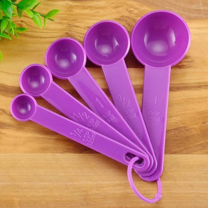 5Pcs/set Kitchen Measuring Spoon 1.25-15ML Coffee Teaspoon Sugar Scoop Baking Cooking Kitchen Measuring Cups with Scale Tools