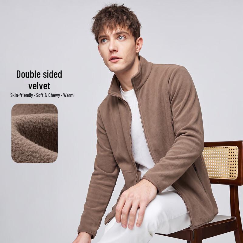 Hodo Men's Fleece-Lined Stand-Collar Sweatshirt Jacket
