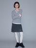 Eleleldijainseutyudio Wool Moss Crepe Layered Wrap Skirt_Charcoal Gray