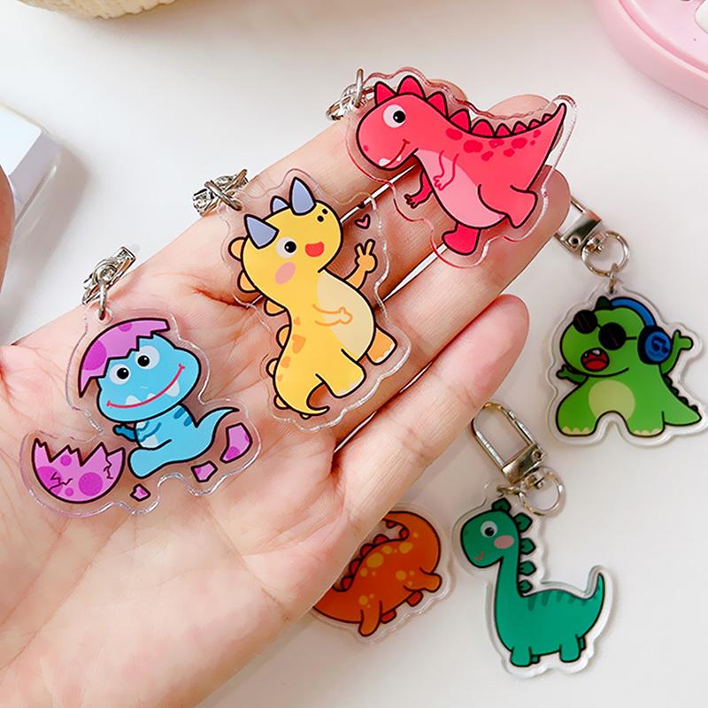 Мультяшный акриловый динозавр брелок кавайный динозавр периферийная игрушка рюкзак кулон — фото 6
