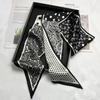 Silk Scarf: Long, Narrow, High-End Print for Spring and Summer - Versatile as Shirt Ribbon, Belt, or Hair Tie.