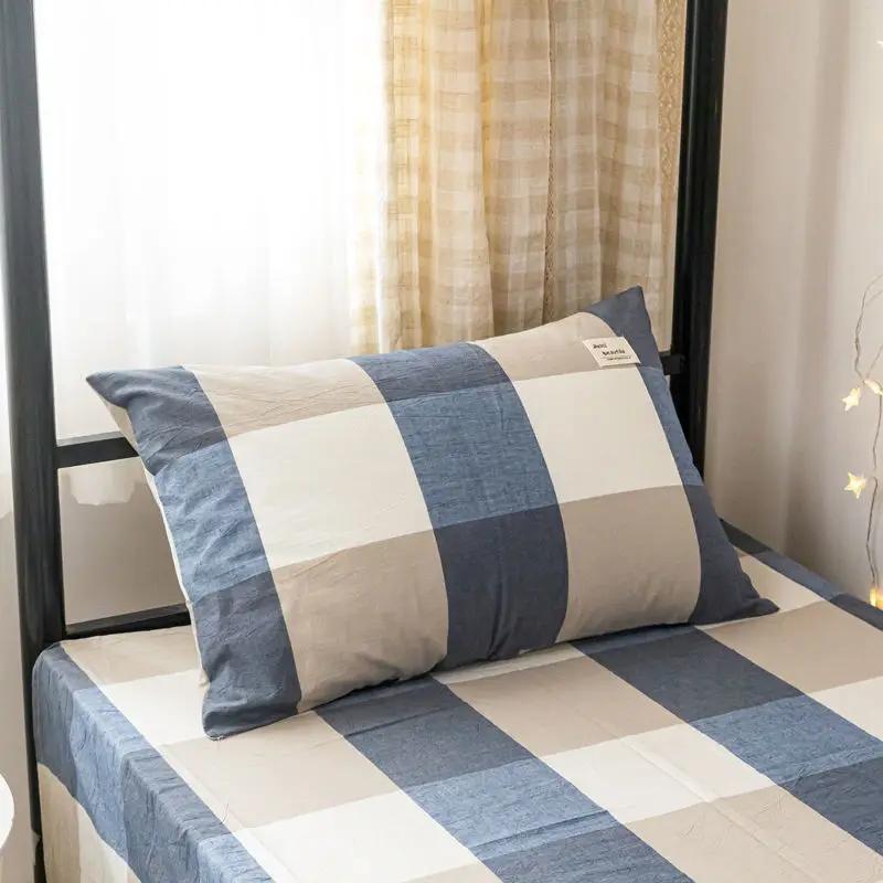 

Наволочка в клетку для дома, спальни, пары, хлопок, удобный, моющийся чехол, чехол для взрослых, спальный текстиль, новый 1pcs 48x74cm