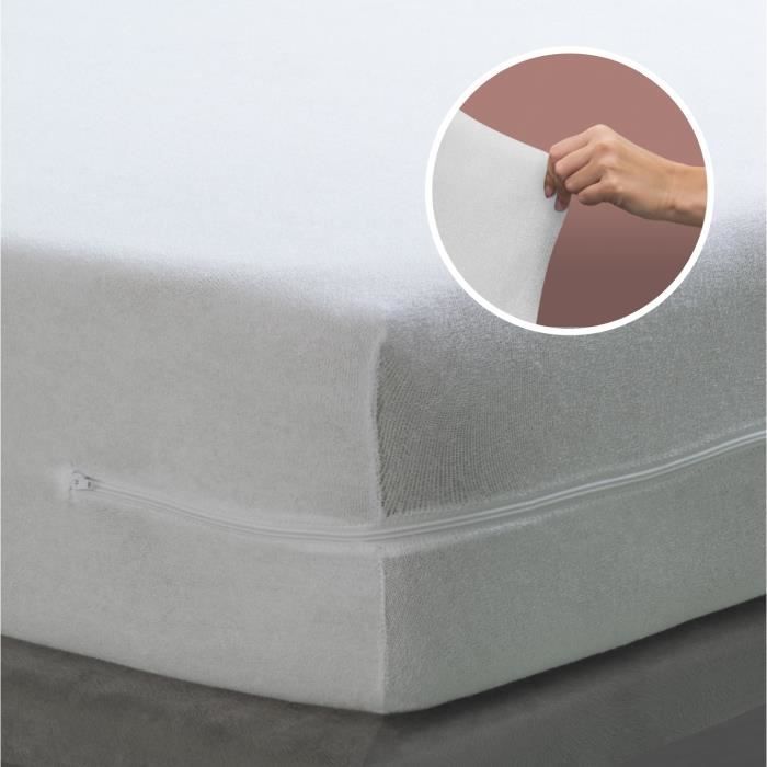 Housse de matelas - tural - 80x190/200cm - 100% coton - élastique - lavable