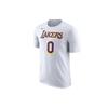 Los Angeles Lakers Westbrook Kuzma No. 0 NBA Casual Breathable Sports Short Sleeve T-Shirt Men Tops White BQ1540-101