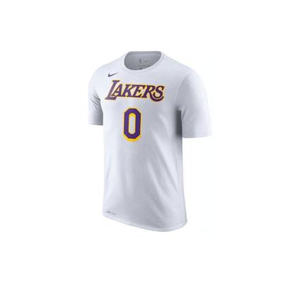 Los Angeles Lakers Westbrook Kuzma Não. 0 NBA Casual Respirável Esportes Manga Curta Camiseta Masculina Tops Branco BQ1540-101