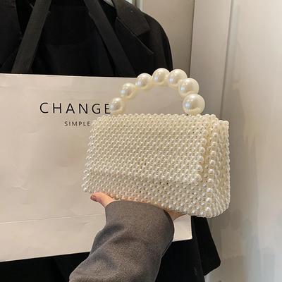 Monochromatic Fringed Fabric Bag for Women  Square Shoulder Glamorous Party Bag