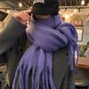 Women's Solid Color Mohair Scarf Korean Style High-End Thickened Warm Neck Wrap Autumn Winter Versatile Shawl
