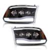 VLAND LED Headlight Assembly for Dodge Ram 1500/2500/3500 with Daytime Running Lights