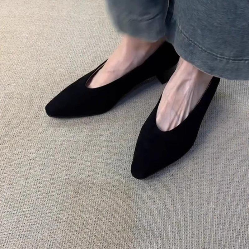 Fashion Vintage Pointed Toe Women Granny Shoes Fashion Shallow Slip On Shoes Dancing Party Prom Ladies Pumps Shoes