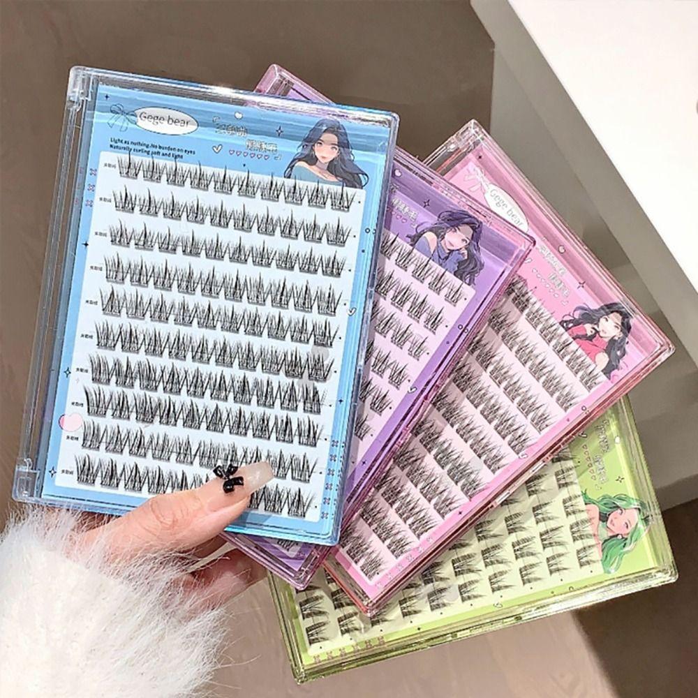 Faux cils sans colle Cils en bouquets à courbure naturelle Cils denses segmentés Extension de cils Maquillage