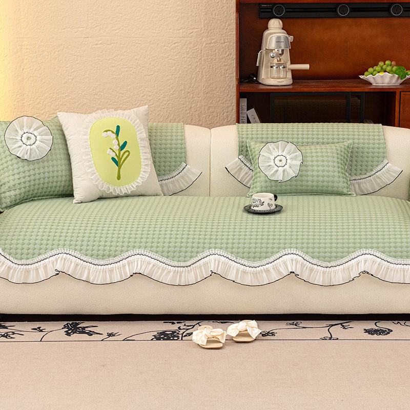 Summer Sofa Cushion  New Cool High-End Sofa Mat Seat Cushion Straight Row Sofa Cover Cover Cloth