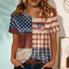 Women's Fashionable Casual Round-neck Printed Short-sleeved T-shirt Top