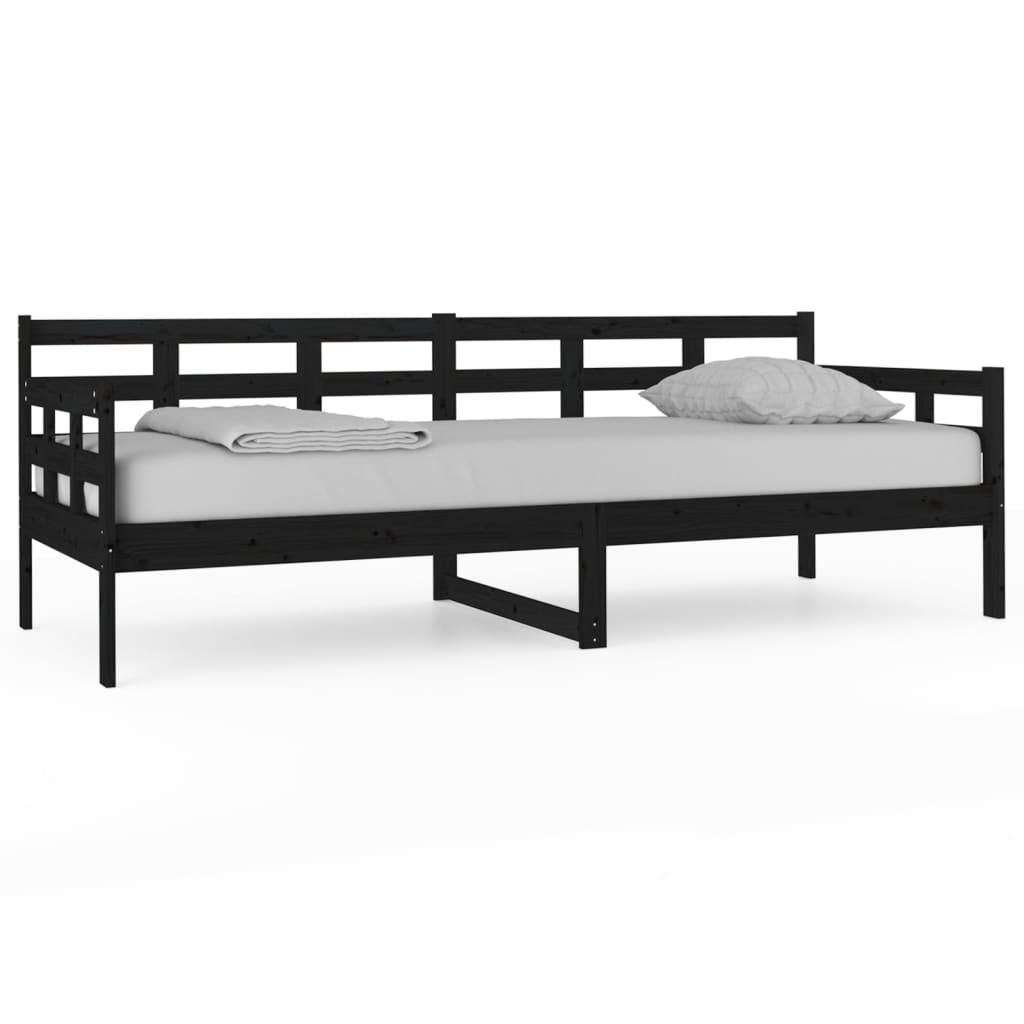Vidaxl Daybed, Black, Solid Pine Wood, 80X200 Cm