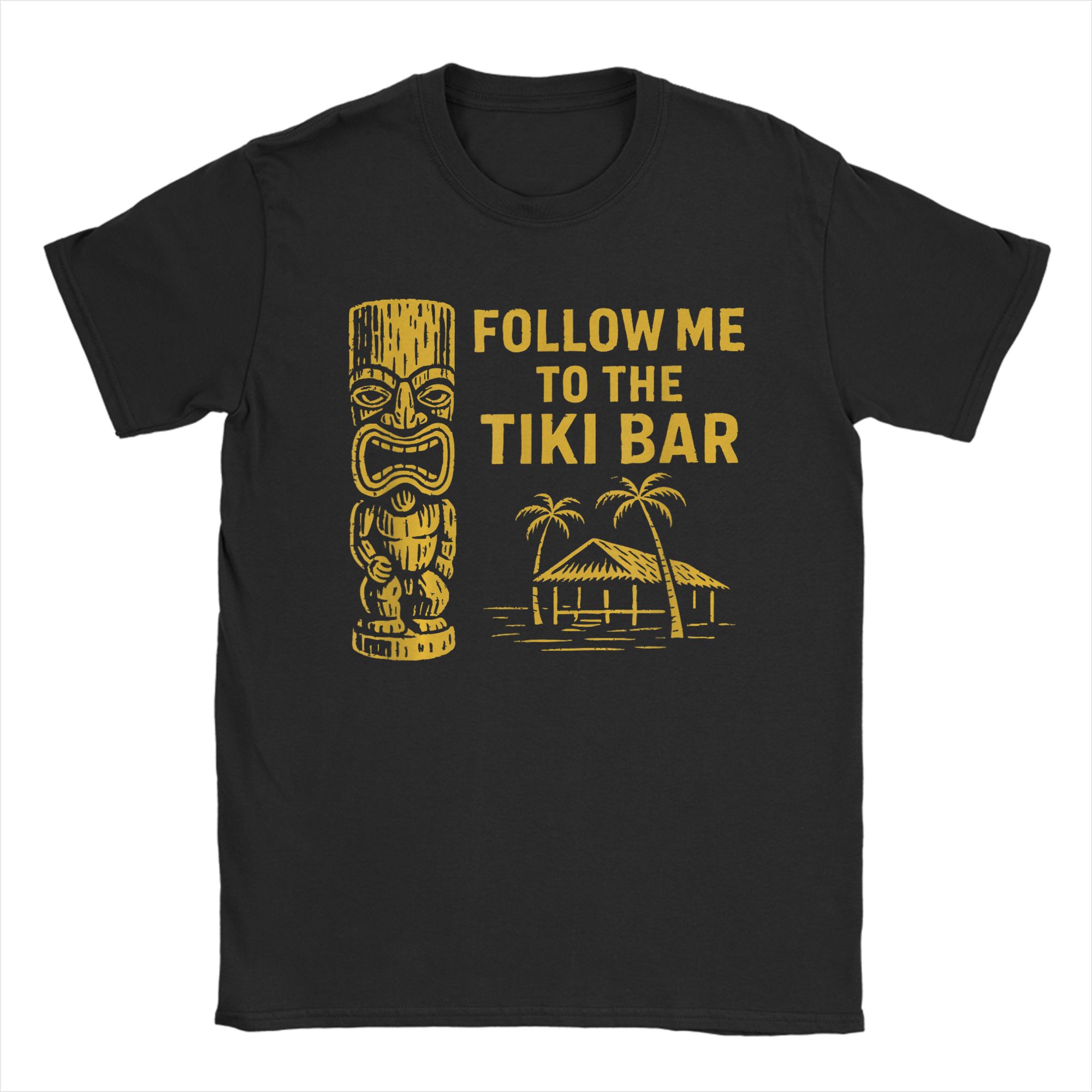 

Harajuku TShirt Beach Tiki Time Squad Tropical Hawaiian Party Novelty TShirts Cotton Tee Shirt for Mens Y2K Casual Clothing S
