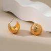 Small Semi Circle Metal Style Copper Plated Earrings For Women