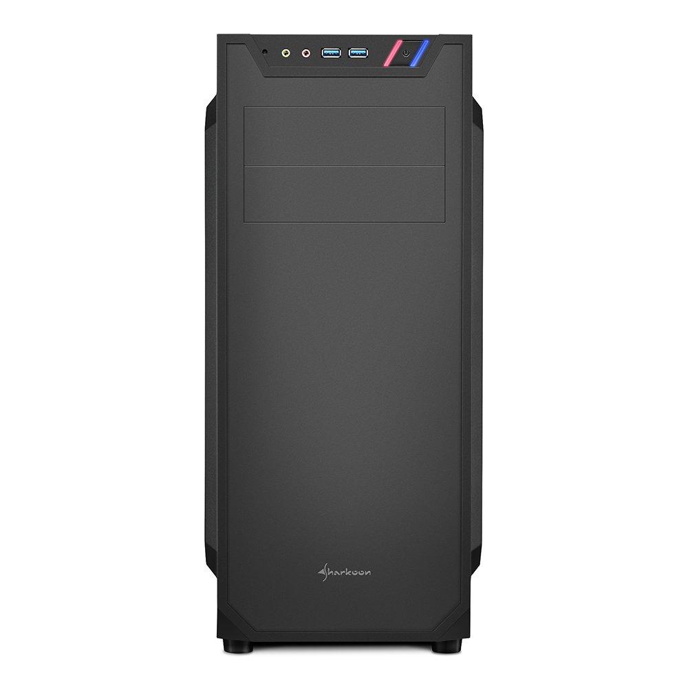 Sharkoon VS7 Series Mid-Tower PC Case, VS7 Chamber Structure, ATXMicro-ATXMini-ITX Compatible, with 2 x 120mm Fans, SHA-VS7-VBK (Authorized Japanese