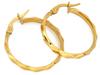 Women's 585 Gold Earrings, Decorated Hoops, Elegant, As a Gift