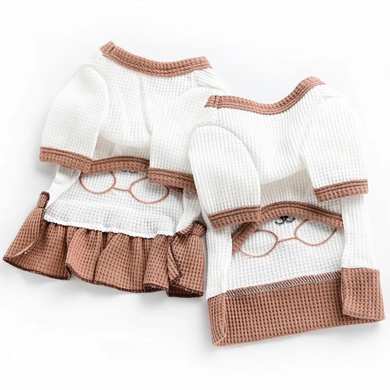 Korean Style Pet Dog Clothes Couple Clothing For Small Dogs Shirt Cute Cat Dog Dress Skirt Chihuahua Yorkie Clothes For Dogs Pug