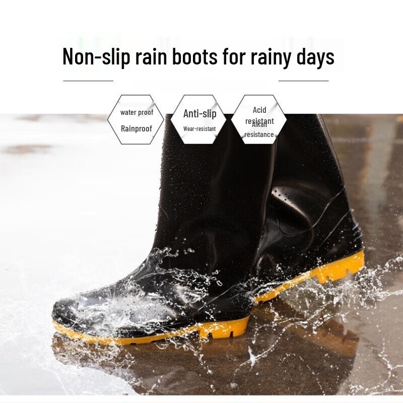 Lixian Men's High-Top Non-Slip Rain Boots
