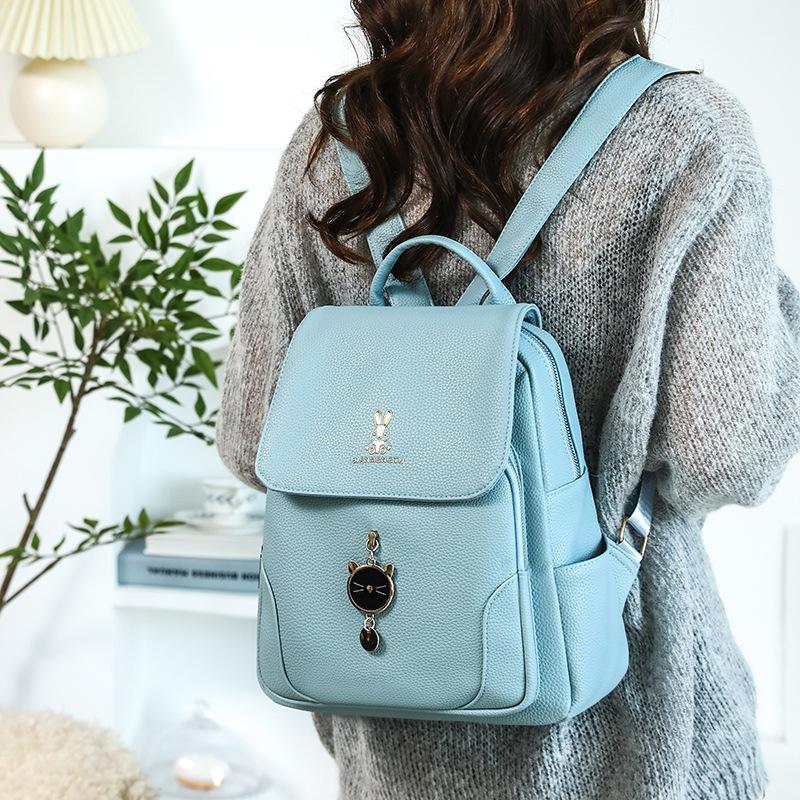 Backpack Women's Bag Large Capacity Soft Leather Backpack Travel Bag