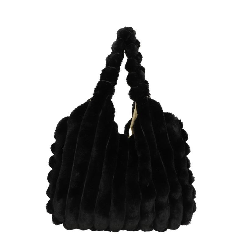 New Niche Design Portable Vest Bag Simple Solid Color Plush Tote Bag New Shoulder Armpit Bag