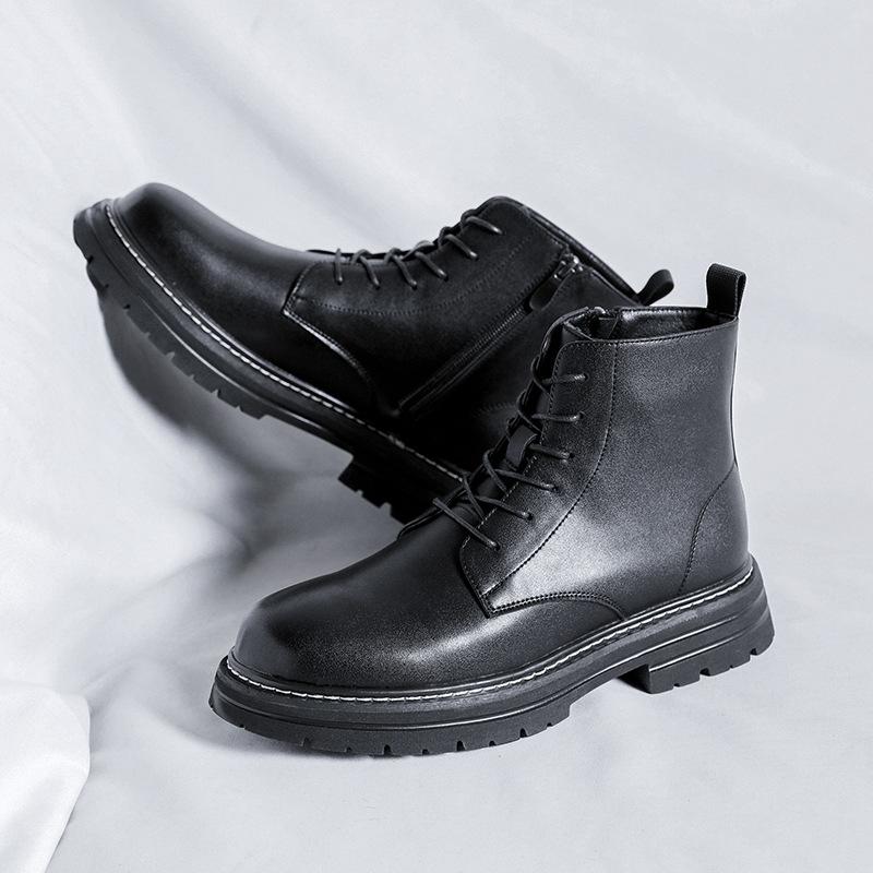 

Мужские ботинки Мартин летние высокие американские ретро британский стиль высококлассные мужские кожаные ботинки рабочие модные туфли 36782-R 44 чёрный