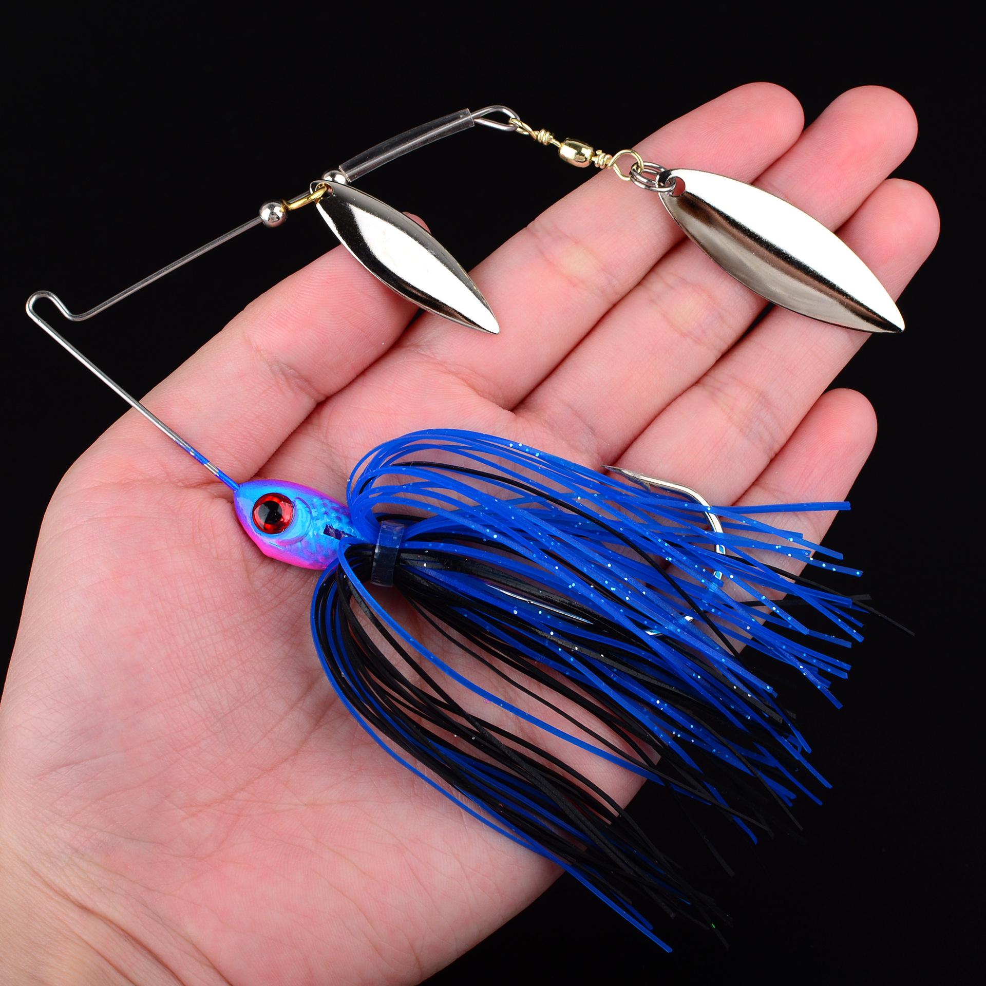 

Bearded Guy Anti-Hang Spinner Blade Willow Leaf Jig Head Hook Artificial Fishing Bait 3-Pack 16.5g