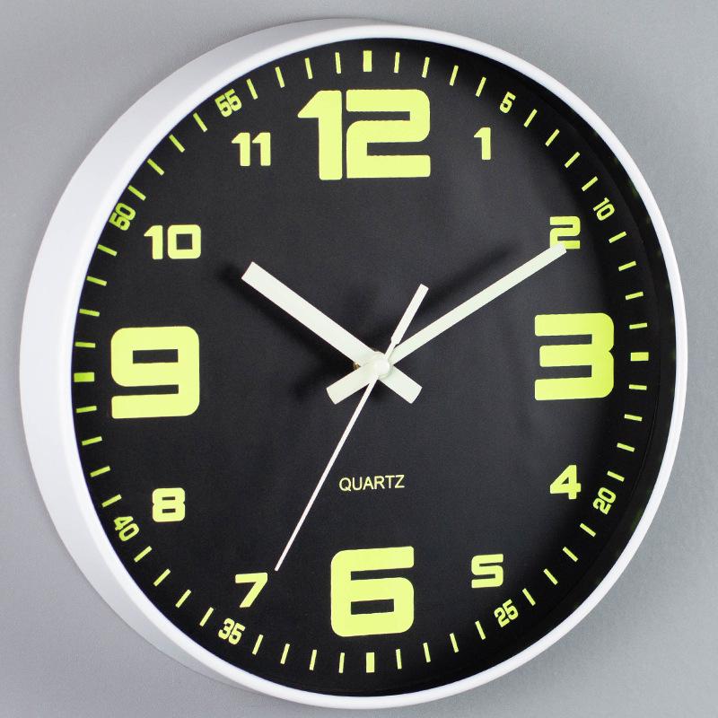 12-Inch Silent Luminous Quartz Wall Clock - Plastic, Creative Design, Popular Item