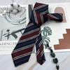 8Cm Striped Tie Men'S Formal Business Groom Wedding Burgundy Contrasting Blue And White Strips Men'S And Women'S Hand-Tied Shirts And Ties