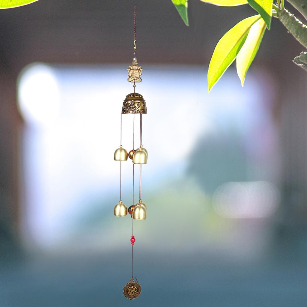 Hanging Ornament Good Luck Feng Shui Color Bells Wind Chimes China Home Decor(Leaves)