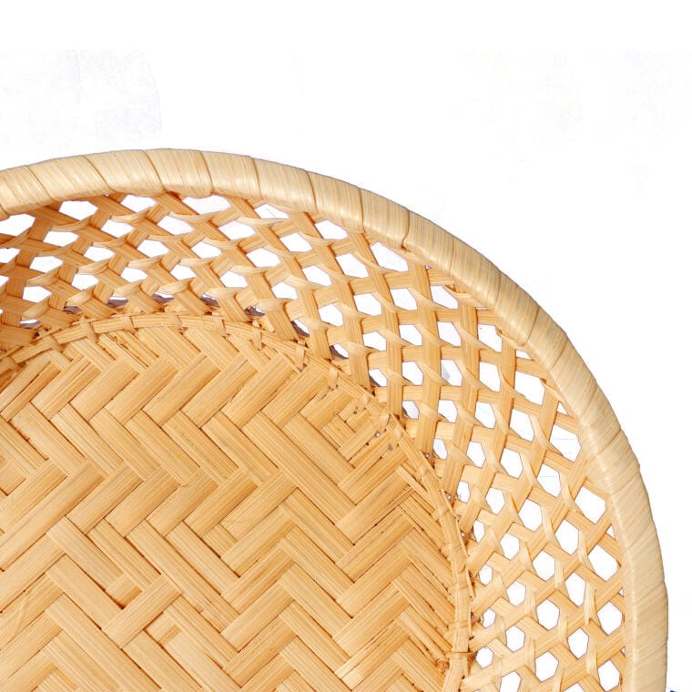 Bamboo bread basket, round, 20cm, beige