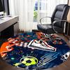 1 Stück Fußball Sport Büro Runder Teppich, Matte Geeignet für Büro, Unter Bürostühlen Schlafzimmer Wohnzimmer Heimdekoration, Raum Deko