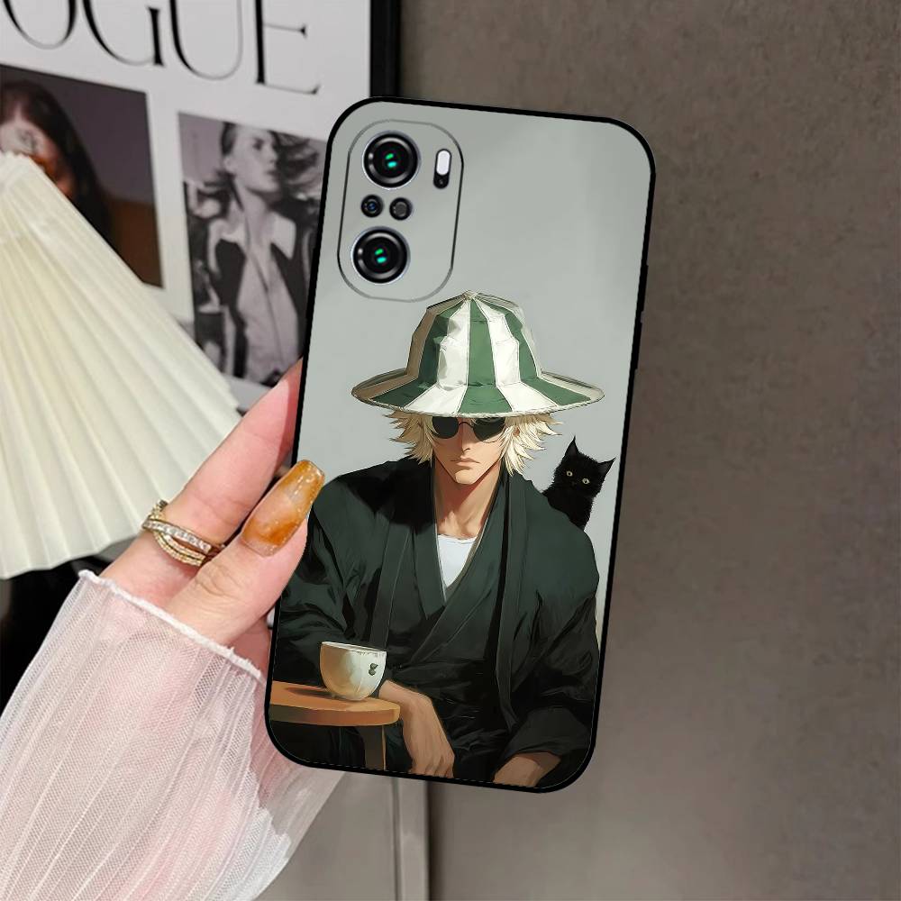 L-Kisuke Urahara Bleach Anime Phone Case Black Phone Case For Xiaomi 11 12 Redmi Note 11 5G 8T 9A 9 10T Note8Pro Note9 12S Ultra