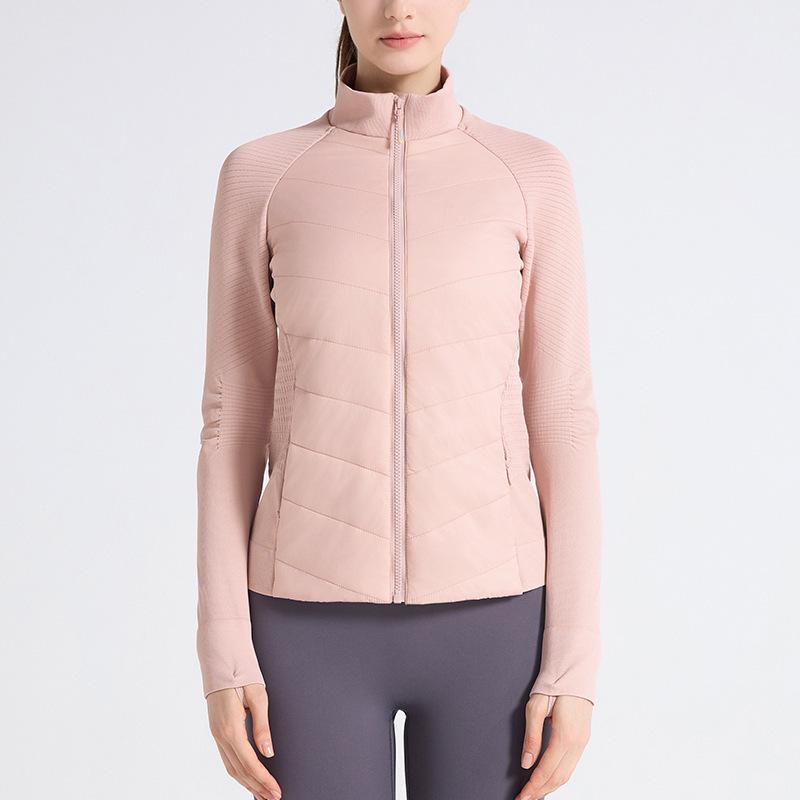 Leichte nahtlose Damen-Laufjacke aus weißer Gänsedaune