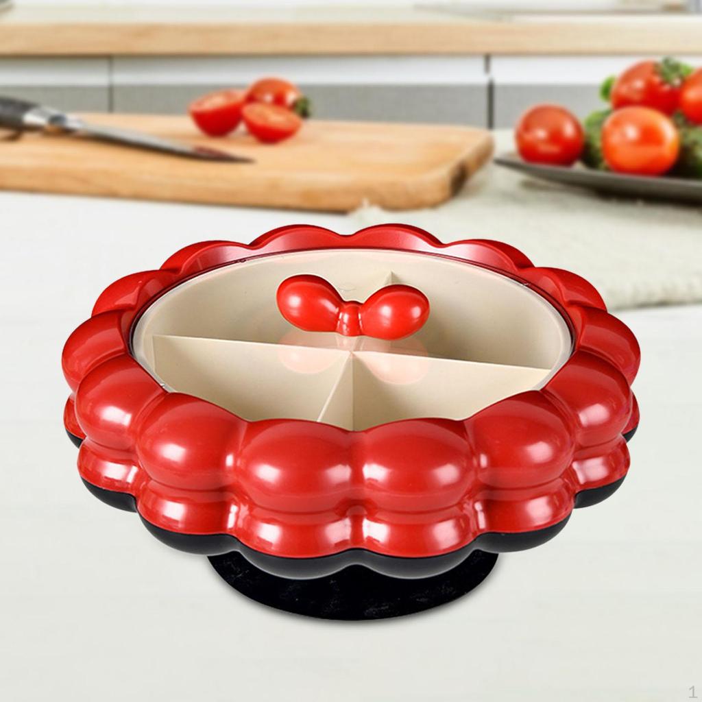 Fruit Bowl with Lid, Snack Serving Bowl, Food Display Rotatable, Made of PET And PP, for