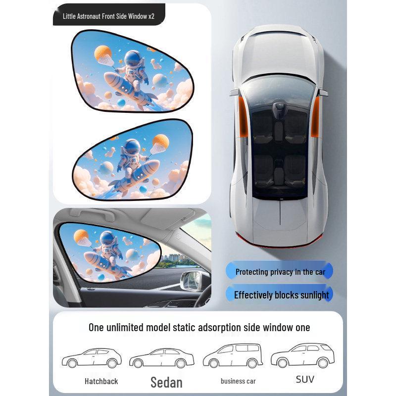 Car Side Window Sunshade Curtain for Heat Insulation, Privacy, and Baby Protection