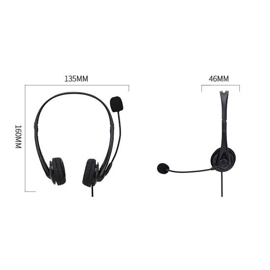 SY490 Wired Headset Universal Noise Cancelling Over Ear USB Binaural Headphone with Mic for Online Teaching