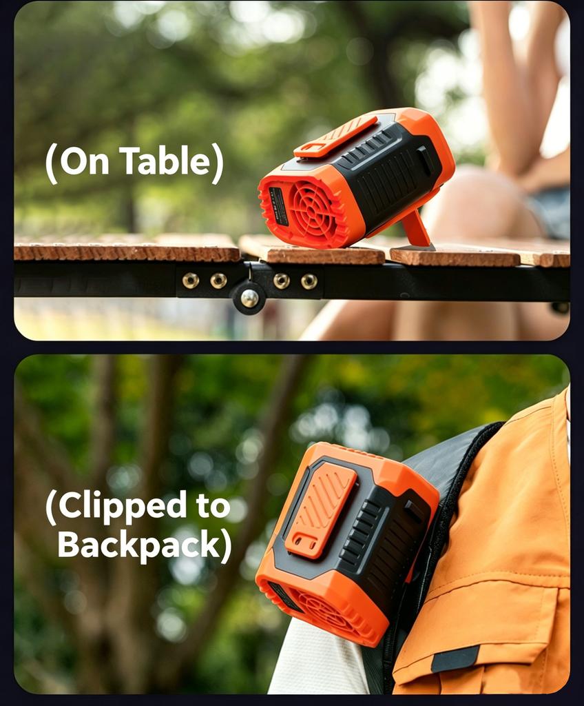 High-speed Waist Fan Outdoor Fan Portable Waist Hanging Neck Strong Dual Air Vents Fans for Travel Sports Courier Outdoor Work